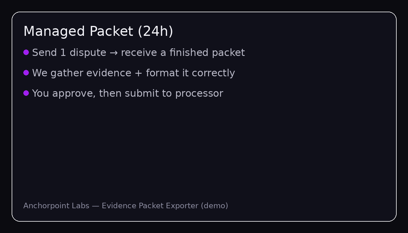 Managed packet offer screenshot